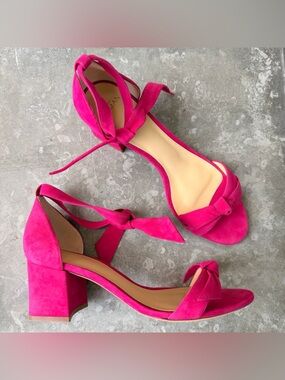 Alexandre Birman Clarita 60 Suede Block Heel Sandals, Raspberry Pink, Size 40